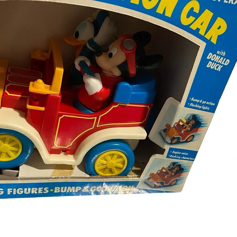 Vintage NIB‎ ILLCO Disney Mickey Mouse Donald Duck Mystery Action Car